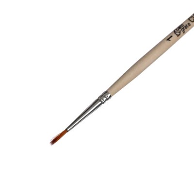 Кисть для рисования, Синтетика Круглая № 1 (диаметр обоймы 1 мм; длина волоса 10 мм), деревянная ручка, Calligrata