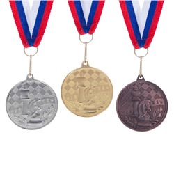 Медаль тематическая «Шахматы», золото, d=4 см