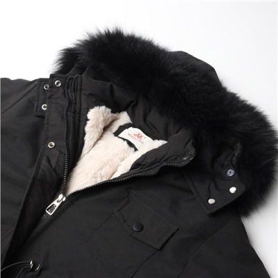 Куртка зимняя для мальчиков, цвет чёрный, рост 86-92 см