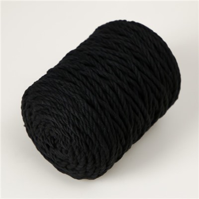 Шнур для вязания  80% хлопок, 20% полиэстер крученый 3 мм,185г/45м,11-черный