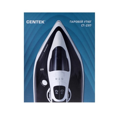 Утюг Centek CT-2317, 2800 Вт, керамическая подошва, 300 мл, бело-чёрный