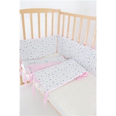 Бортик в детскую кроватку четырехсторонний БРК32/звездочка-розовая (В ассортименте)