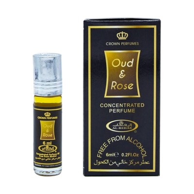 Духи масляные арабские унисекс Oud & Rose Al Rehab 6 мл.