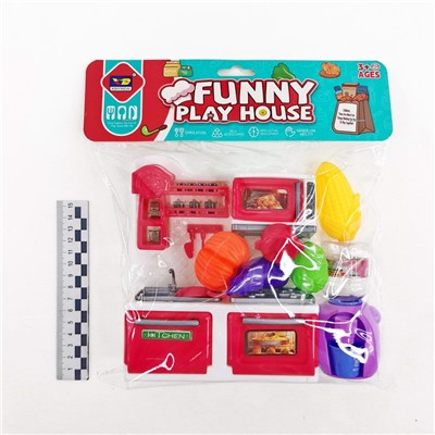 Набор для Кухни Funny play House 8предметов (кухня+продукты)(№345-2C) M-44