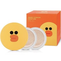 Missha Line Friends, Тональная маскирующая основа-кушон №21 Magic Cushion Moisture (15гр*2)