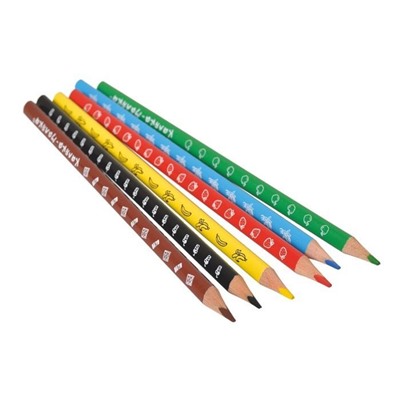 Набор цветных карандашей ароматизированные 6 цветов, трехгранные, дерево,  Каляка-Маляка