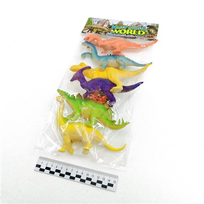 Динозавр набор Dinosaur World Happy Animal (6видов)(№Q602-4) в пакете