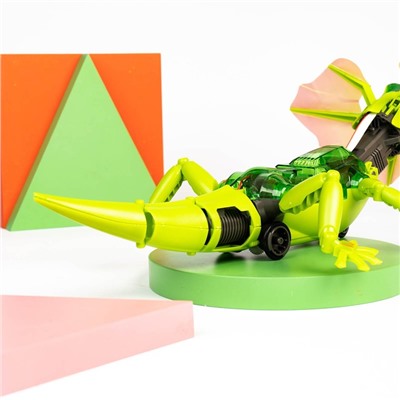 Робот «Ящер» Эврики, электронный конструктор, интерактивный: сенсорный, свет, на батарейках, 92 детали
