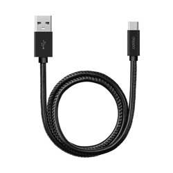 Кабель Deppa (72270) USB-USB Type-C, 1,2м,  алюминий/экокожа, черный