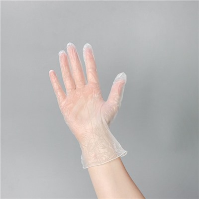 Перчатки виниловые, смотровые, нестерильные, размер XL, 100 шт/уп (50 пар), цвет прозрачный