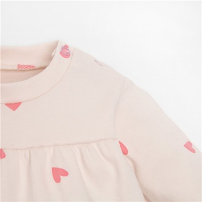 Комплект: платье и леггинсы Крошка Я «Зайчик», рост 68-74 см, цвет бежевый/розовый
