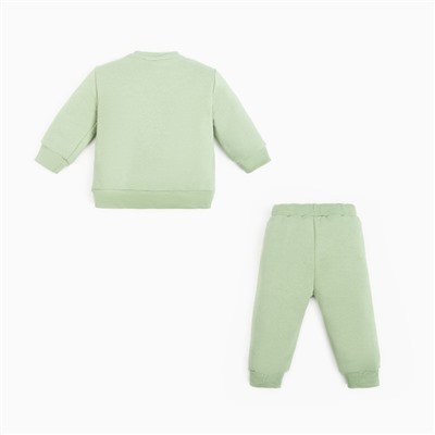Костюм: толстовка и брюки Крошка Я Street style, рост 62-68 см, зелёный