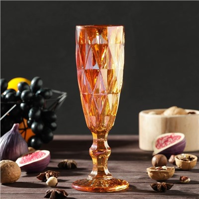 Бокал из стекла для шампанского Magistro «Круиз», 160 мл, 7×20 см, цвет янтарный