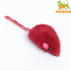 Игрушка для кошек "Малая мышь", натуральный мех кролика, 5 см, микс цветов