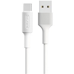 Кабель USB/micro USB Borofone BX1 1м цв.белый(2.0A, круглый,силикон,коробка)