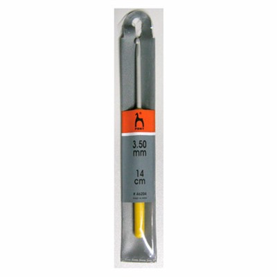 Крючок вязальный "PONY" 14 см/3,5 мм алюминий, с пластиковой ручкой