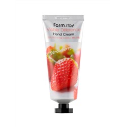 FARMSTAY - КРЕМ ДЛЯ РУК С ЭКСТРАКТОМ КЛУБНИКИ VISIBLE DIFFERENCE HAND CREAM STRAWBERRY, 100 ГР