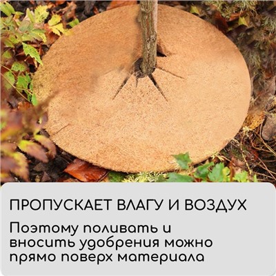 Круг приствольный, d = 0,3 м, из кокосового полотна, набор 5 шт., «Мульчаграм»