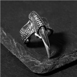 Кольцо «Перстень» длинный коготь, цвет чернёное серебро, безразмерное