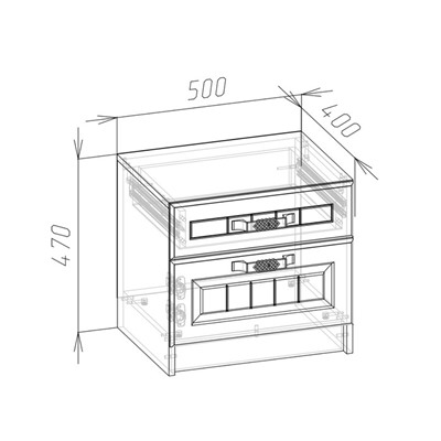 Тумба прикроватная Лена-2   500х400х470 белый/белый глянец