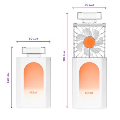 Вентилятор Kitfort КТ-406-3, настольный, 2.1 Вт, 1 режим, бело-оранжевый
