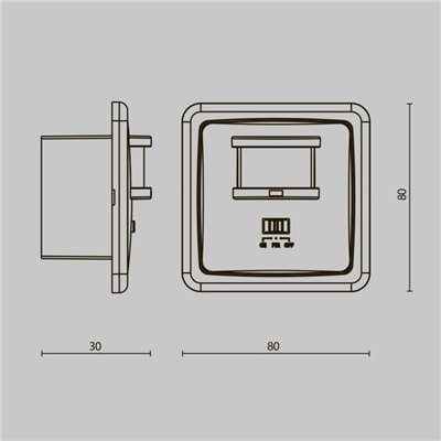 Инфокрасный датчик движения Technical SI-02, 800Вт, 8х3х8 см, цвет белый