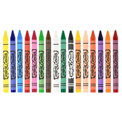 Набор восковых карандашей 16 цветов, круглые, диаметр 8 мм, 3+Каляка-Маляка