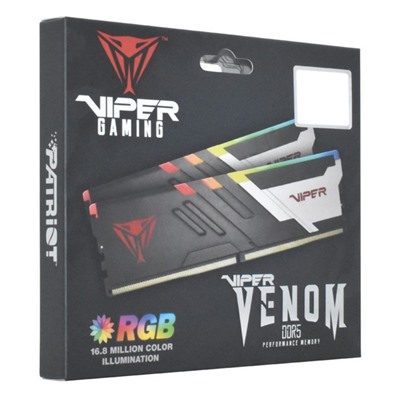 Память DDR5 2x32GB 5600MHz Patriot PVVR564G560C40K Viper Venom RGB RTL Gaming PC5-44800 CL4   106503