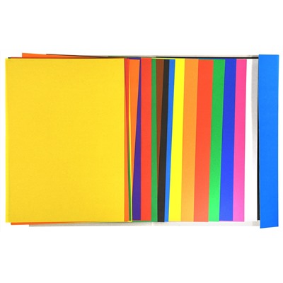 Набор картона и цветной бумагиi, немелованный картон, 8 листов, 190 г/м2, +16 листов 8 цветов, 2 -сторонняя газетная бумага, 45 г/