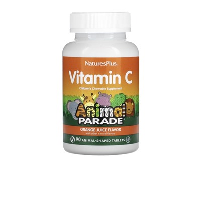 Animal Parade Витамин C для детей со вкусом апельсинового сока 90 жевательных таблеток