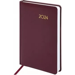 Ежедневник датированный на 2024 год Select, бордовый, А5