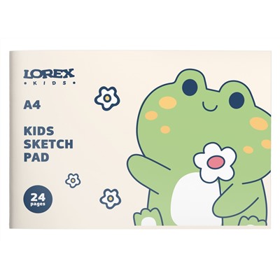 Альбом д/рис. 24 л. А4 скреп. LOREX KIDS CUTE PETS целлюлозн. карт., soft touch, офс. запечатка форзаца