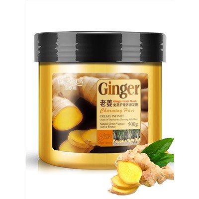 Питательная маска для волос с экстрактом имбиря - Bioaqua Ginger Hair Mask, 500 гр