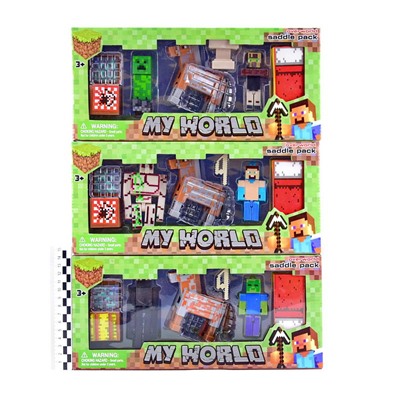 My World (№5011) набор 2героя+лошадь+аксессуары (3вида) в коробке