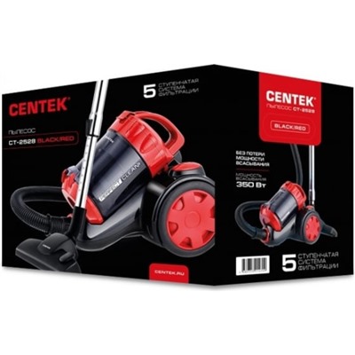 Пылесос Centek CT-2528, 2000/350 Вт, 1.5 л, мультициклон, красно/черный