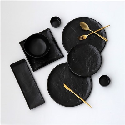 Блюдо фарфоровое для подачи Magistro Pietra lunare, 30×10 см, цвет чёрный