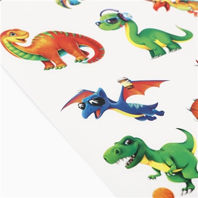 Набор детских наклеек с раскраской «Эра динозавров», 33 шт, 14.5 х 21 см