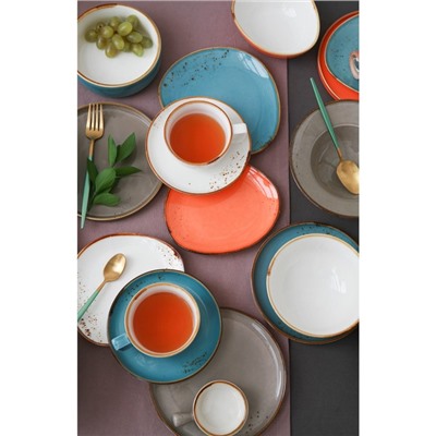 Блюдо фарфоровое для подачи Magistro «Церера», 18×15,6 см, цвет оранжевый