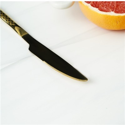 Нож столовый из нержавеющей стали Magistro Kolos, длина 22 см, цвет золотой