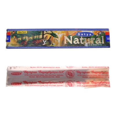 Satya-15-UP Аромапалочки Natural (Натуральные) 1 упаковка 15 грамм
