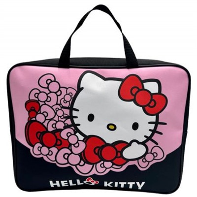 Папка для тетрадей А4 на молнии с ручками "Hello Kitty" ткань, расширенное дно 7,5 см 73691 Centrum