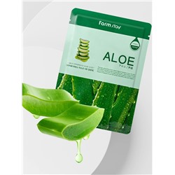 FARMSTAY - МАСКА ТКАНЕВАЯ ДЛЯ ЛИЦА С ЭКСТРАКТОМ АЛОЭ VISIBLE DIFFERENCE MASK SHEET ALOE, 23 ML