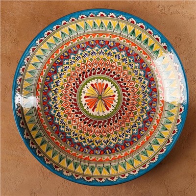 Ляган Риштанская Керамика "Узоры", 42 см, разноцветный