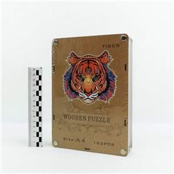 Д.К. Пазл деревянный Wooden Puzzle Тигр (Tiger) размер: А4, 162 детали