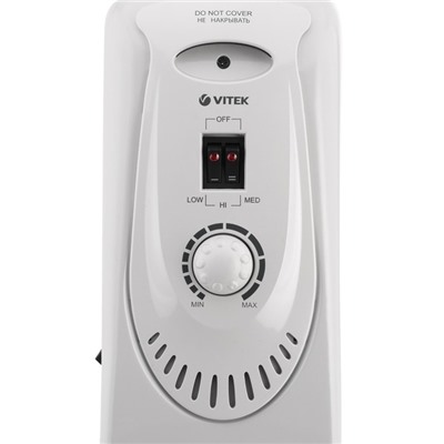 Обогреватель Vitek VT-1704 W, масляный, 2000 Вт, 7 секций, 20 м², белый