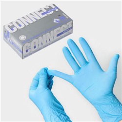 Перчатки нитриловые «Nitrile», смотровые, нестерильные, размер S, 200 шт/уп (100 пар), цвет голубой