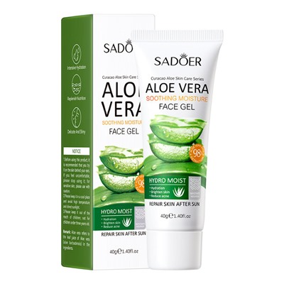 SADOER, Успокаивающий увлажняющий гель для лица с экстрактом Алоэ Вера Soothing Moisturize Face Gel, 40 г