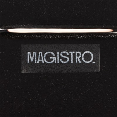 Блюдо фарфоровое для подачи с бамбуковой ручкой Magistro «Галактика», 29×12×2,2 см, цвет чёрный