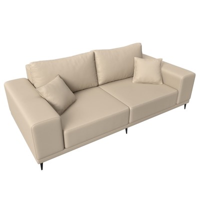 Прямой диван «Льюес», без механизма, экокожа, цвет бежевый
