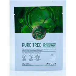 ENOUGH - МАСКА ТКАНЕВАЯ ДЛЯ ЛИЦА С ЭКСТРАКТОМ ЧАЙНОГО ДЕРЕВА PREMIUM PURE TREE BALANCING PRO CALMING MASK, 25 МЛ